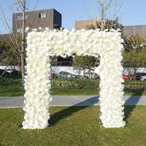 Aperturee - Aperturee Yellowish White Artificial Flower Wall For Wedding